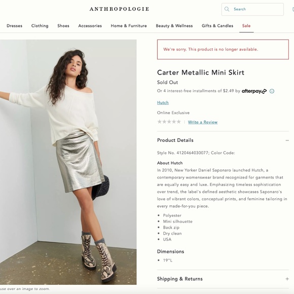 Hutch Carter Metallic Mini Skirt - Picture 8 of 8